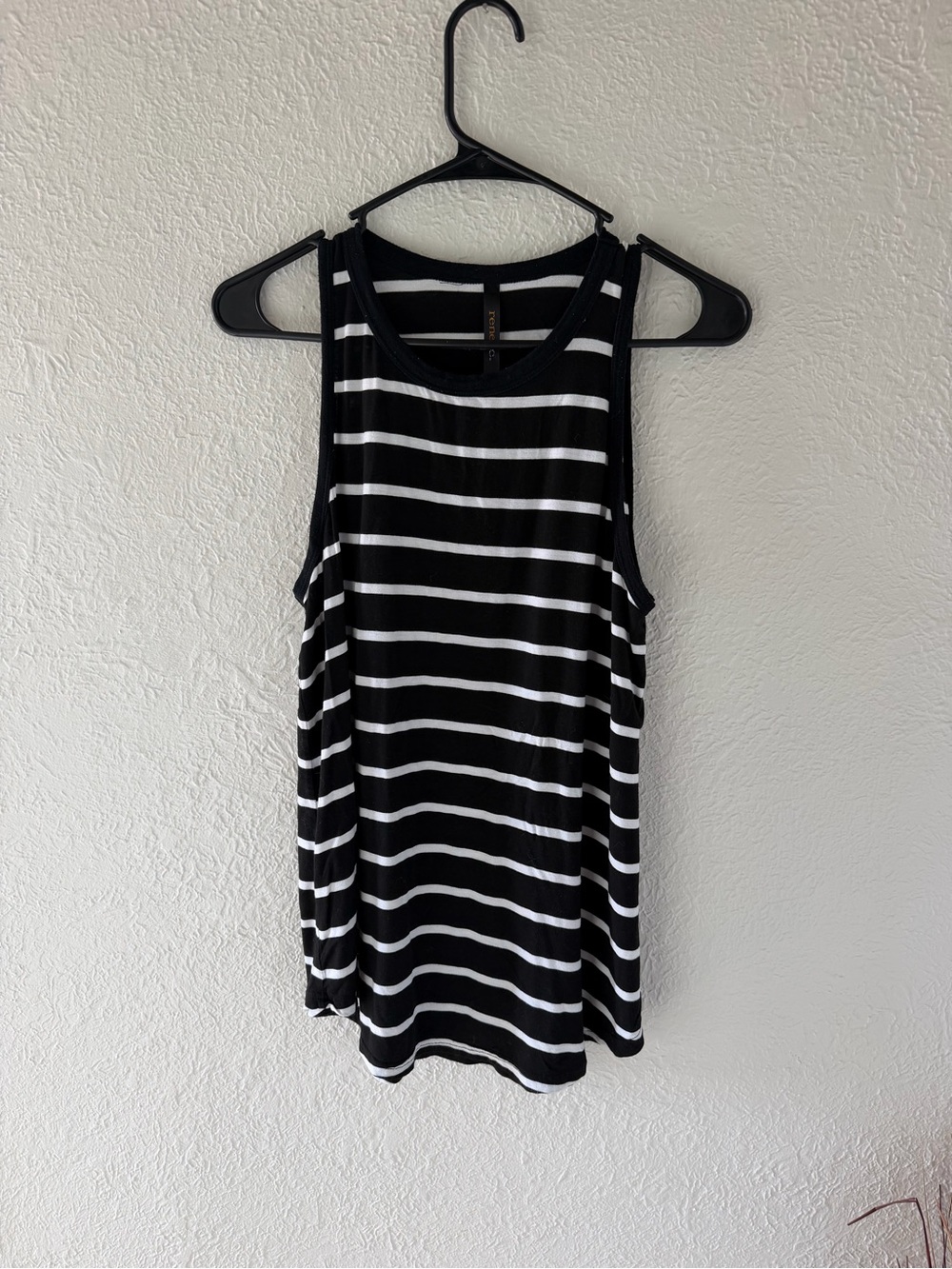 Striped Black and White Sleeveless Tank Top